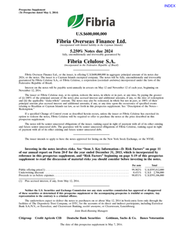 Fibria U.S.$600,000,000 Fibria Overseas Finance Ltd