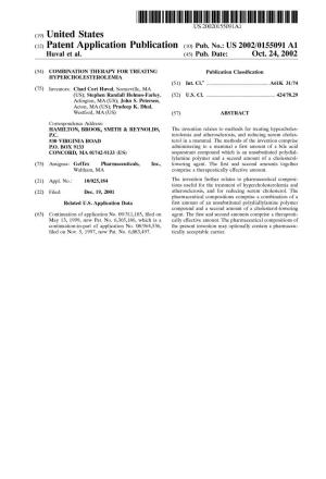 (12) Patent Application Publication (10) Pub. No.: US 2002/0155091A1 Huval Et Al