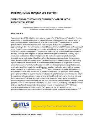 Simple Thoracostomy for Traumatic Arrest in the Prehospital Setting