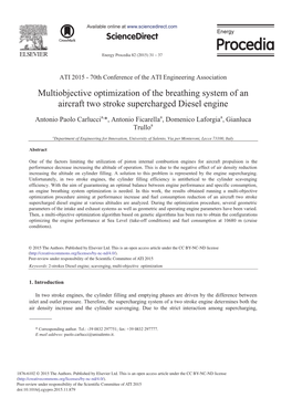 Multiobjective Optimization of the Breathing System of an Aircraft Two Stroke Supercharged Diesel Engine
