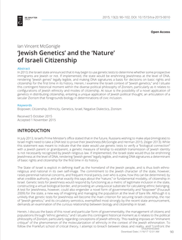 'Jewish Genetics' And