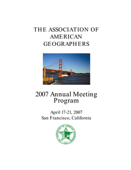 2007 Annual Meeting Program: San Francisco, CA