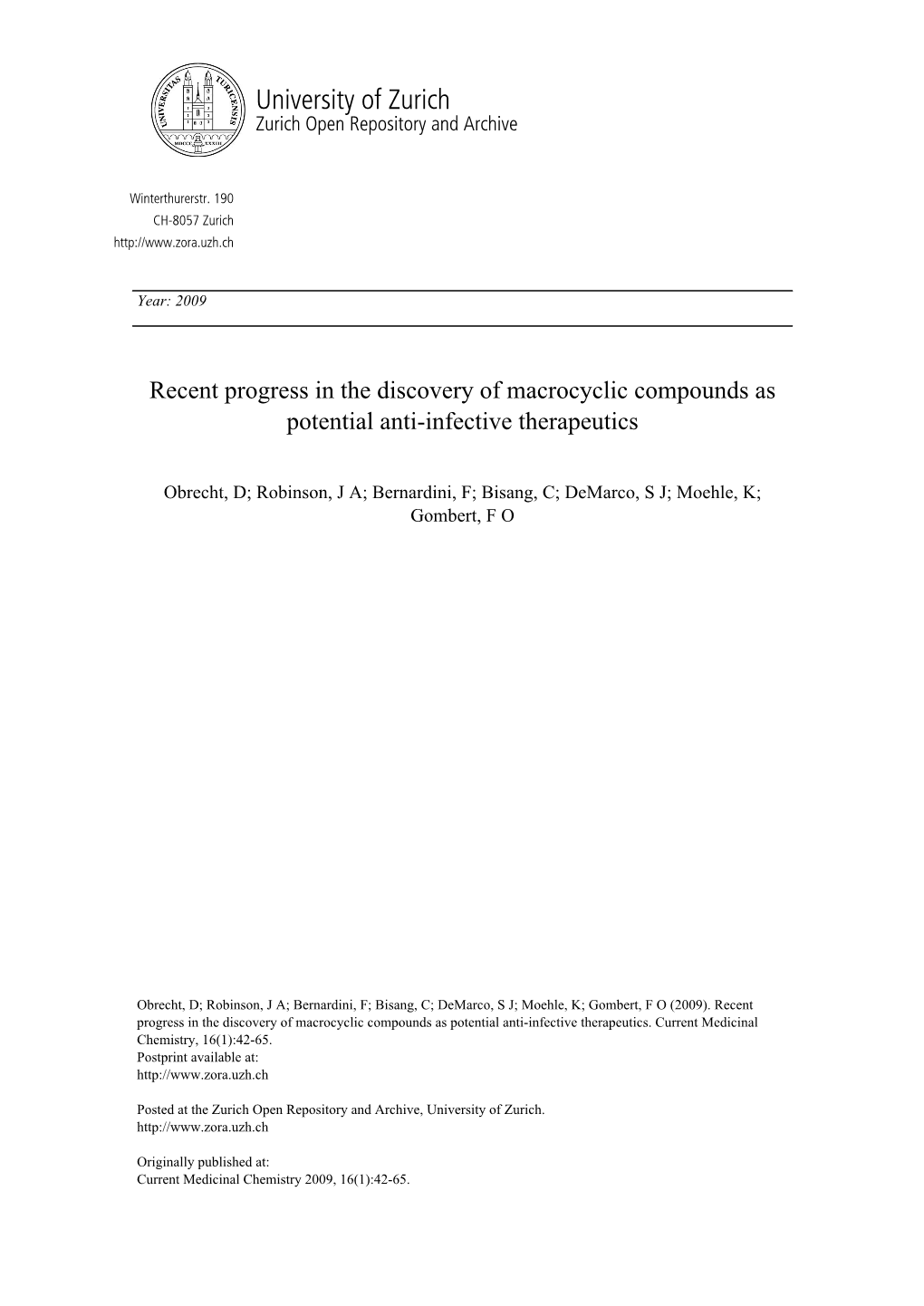 'Recent Progress in the Discovery of Macrocyclic Compounds As