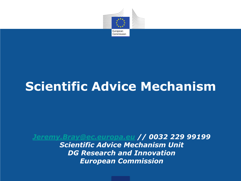 Scientific Advice Mechanism