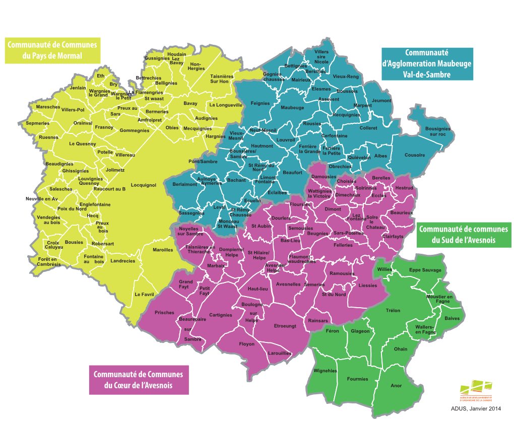 Les Intercommunalites De L-Arrondissement D-Avesnes-Sur-Helpe 012014- V SCOT