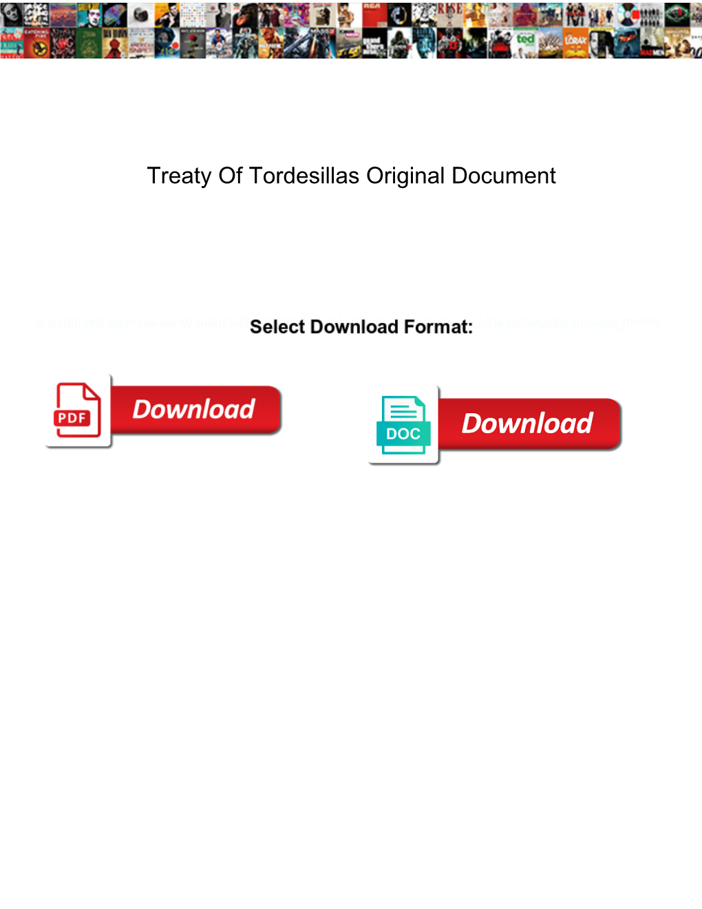 Treaty of Tordesillas Original Document