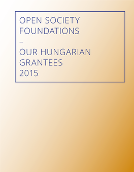 Our Hungarian Grantees 2015
