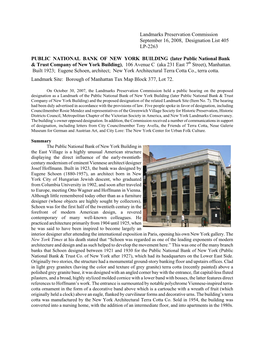 Landmarks Preservation Commission September 16, 2008, Designation List 405 LP-2263