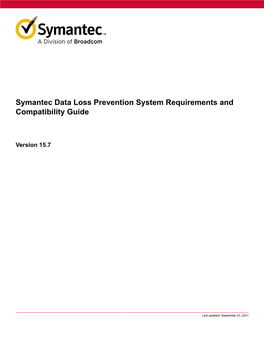 Symantec Data Loss Prevention System Requirements Guide