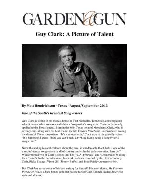 Guy Clark: a Picture of Talent