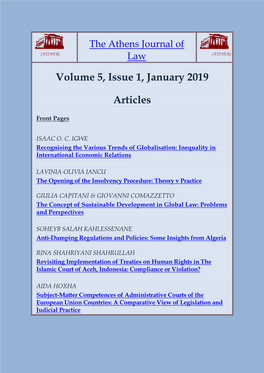 Volume 5, Issue 1, January 2019 Articles