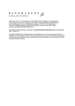 The Hypericon of the Golden Calf." Figurations and Sensations of the Unseen in Judaism, Christianity and Islam: Contested Desires