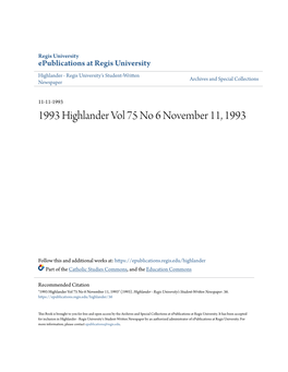 1993 Highlander Vol 75 No 6 November 11, 1993