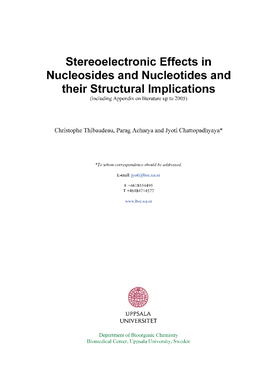 Stereoelectronic Effects in Nucleosides and Nucleotides and Their Structural Implications