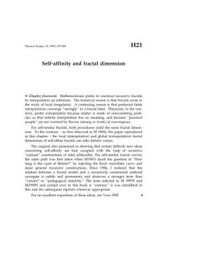 Self-Affinity and Fractal Dimension