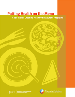 Putting Health on the Menu: a Toolkit for Creating Healthy Restaurant