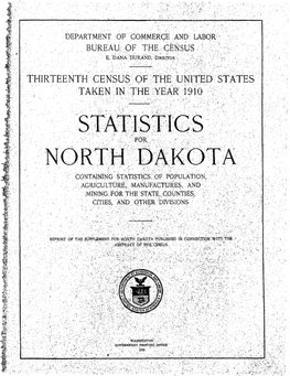 1910 Abstract – Supplement for North Dakota
