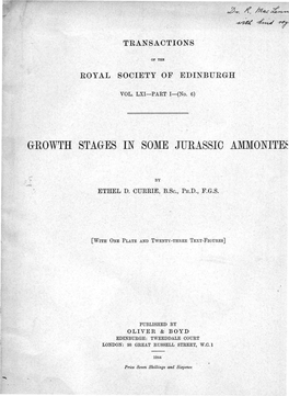 Growth Stages in Some Jurassic Ammonites