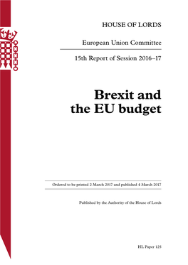 Brexit and the EU Budget