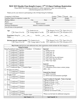 KSF Dec 2015 Registration Form