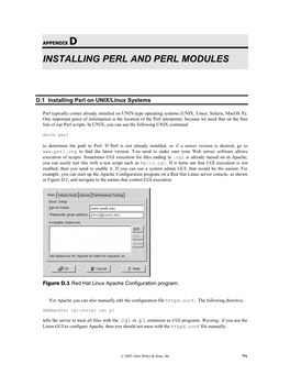 Installing Perl and Perl Modules