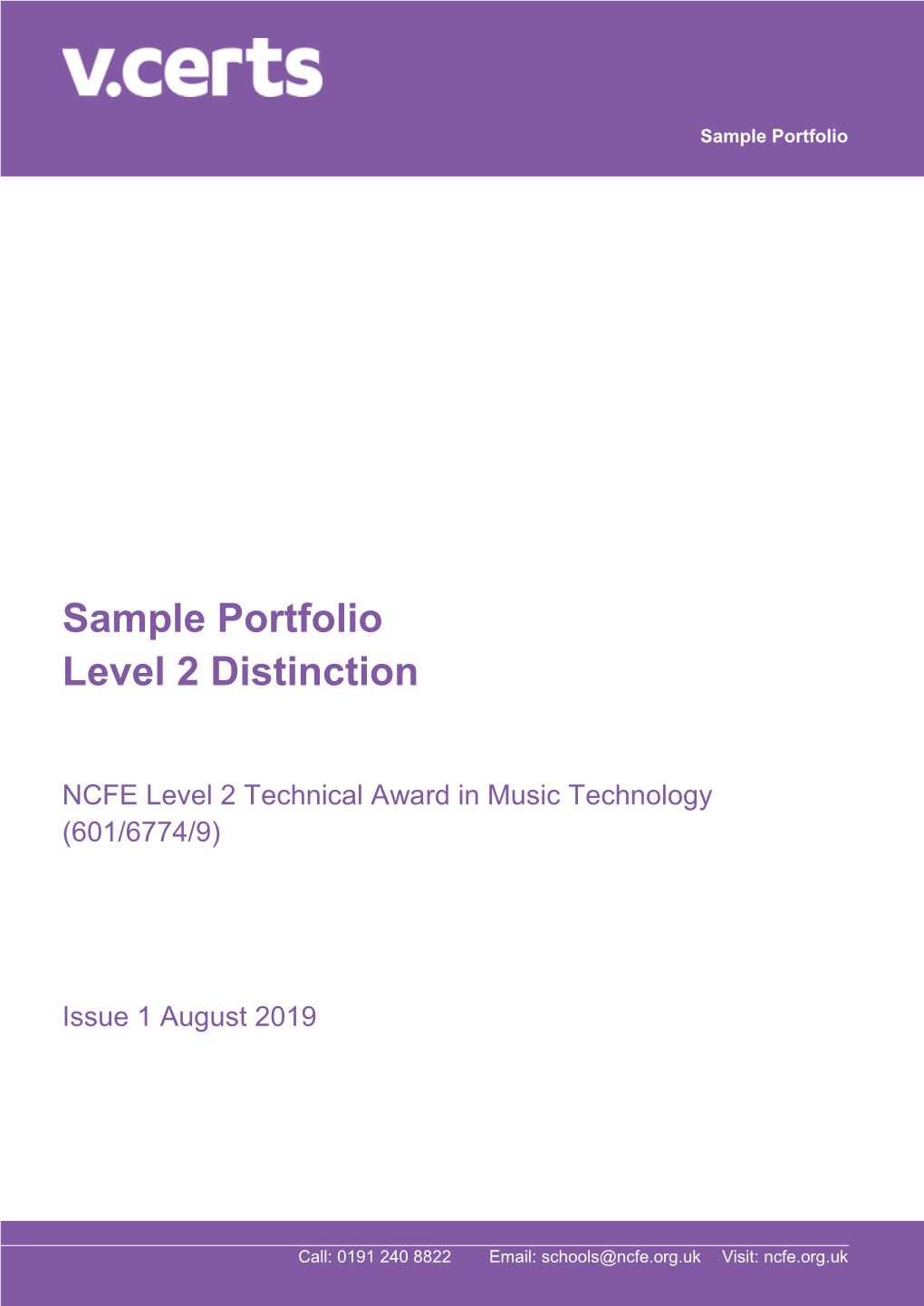 Sample Portfolio Level 2 Distinction