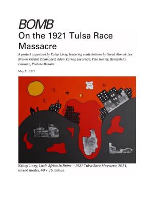 On the 1921 Tulsa Race Massacre