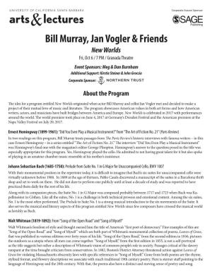 Bill Murray, Jan Vogler & Friends