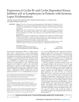 Expression of Cyclin B1 and Cyclin Dependent Kinase Inhibitor P21 In