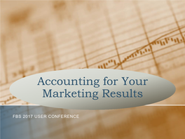 Accounting for Your Marketing Results