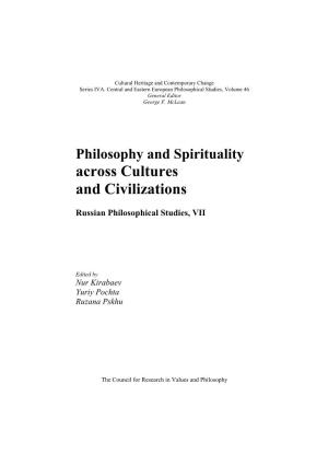 Philosophy and Spirituality Across Cultures and Civilizations