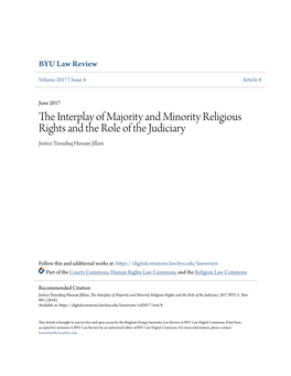 The Interplay of Majority and Minority Religious Rights and the Role of the Judiciary, 2017 BYU L