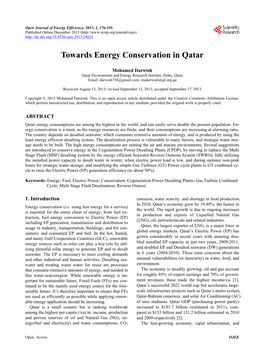 Towards Energy Conservation in Qatar