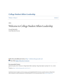 College Student Affairs Leadership