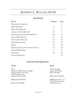 Jeffrey L. Buller Cv
