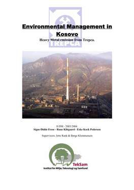 Environmental Management in Kosovo. Heavy Metal Emission From