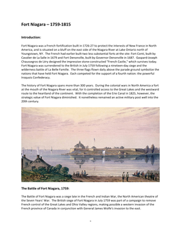 Fort Niagara – 1759-1815