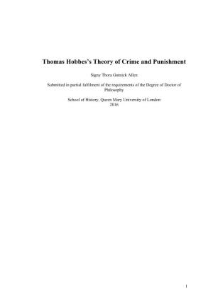 Thomas Hobbes's Theory of Crime and Punishment