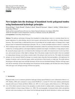 New Insights Into the Drainage of Inundated Arctic Polygonal Tundra