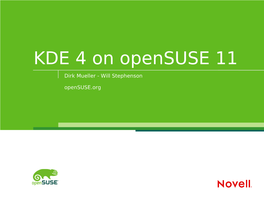 KDE 4 on Opensuse 11