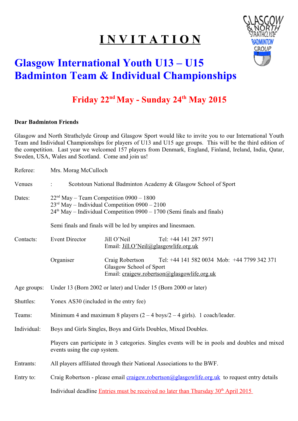 Badminton Team & Individual Championships