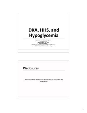 DKA, HHS, and Hypoglycemia