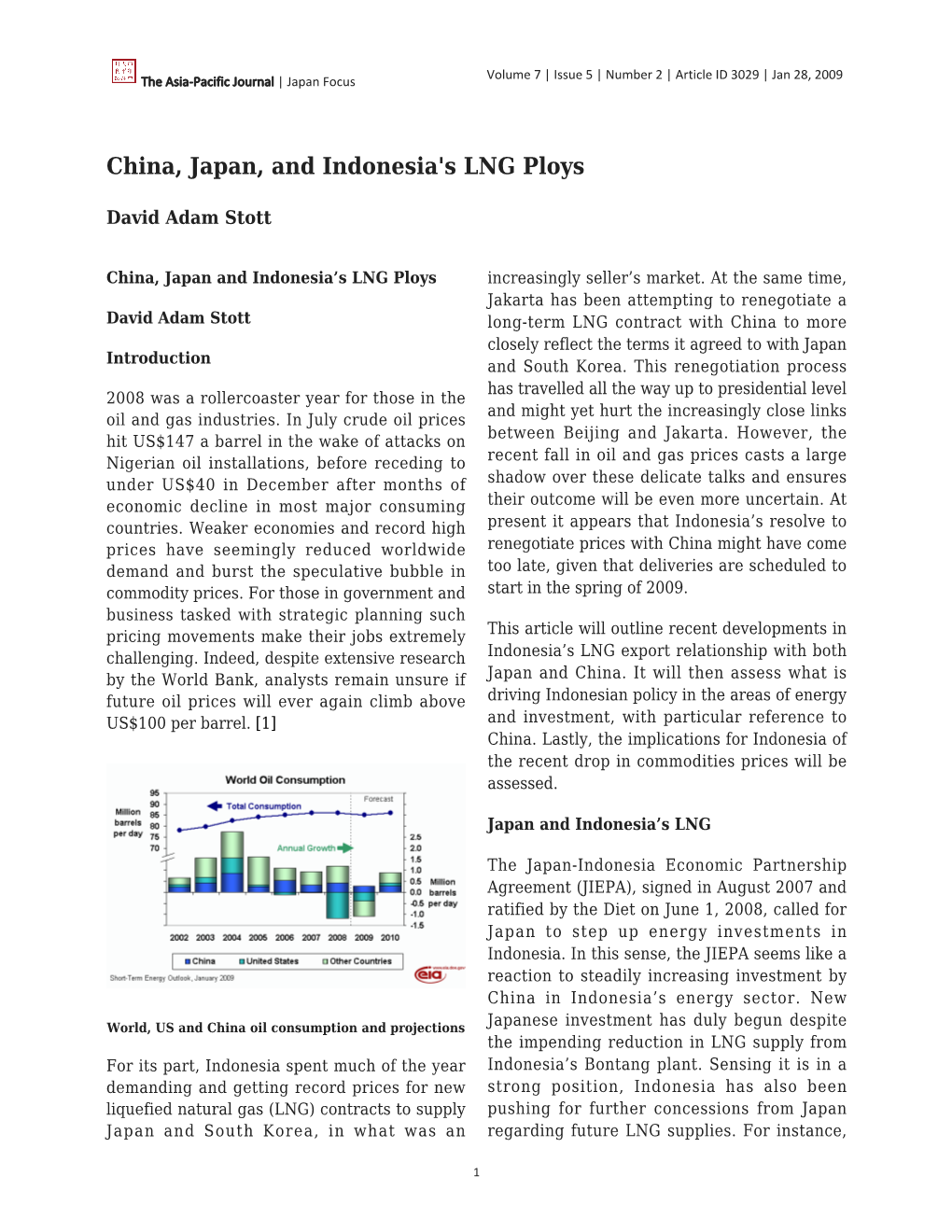 China, Japan, and Indonesia's LNG Ploys