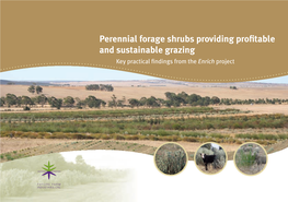 Perennial Forage Shrubs Providing Profi Table and Sustainable Grazing Key Practical ﬁ Ndings from the Enrich Project Contents
