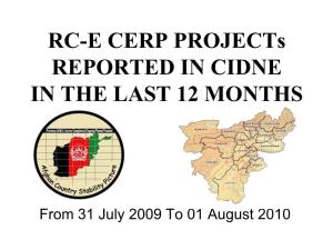 Rc-W Cerp Project Reported in Cidne