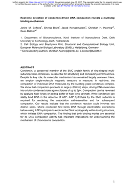 Real-Time Detection of Condensin-Driven DNA Compaction Reveals a Multistep Binding Mechanism