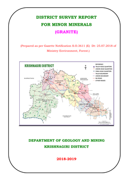 District Survey Report for Minor Minerals (Granite)