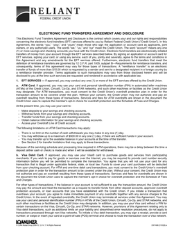 Electronic Fund Transfers Agreement and Disclosure