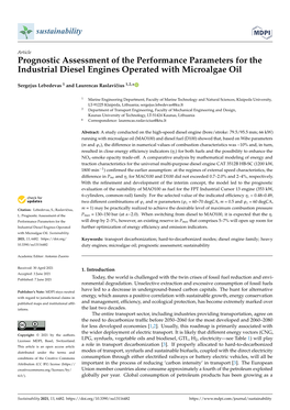 Prognostic Assessment of the Performance Parameters for the Industrial Diesel Engines Operated with Microalgae Oil