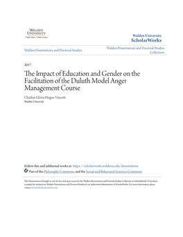 The Impact of Education and Gender on the Facilitation of the Duluth Model Anger